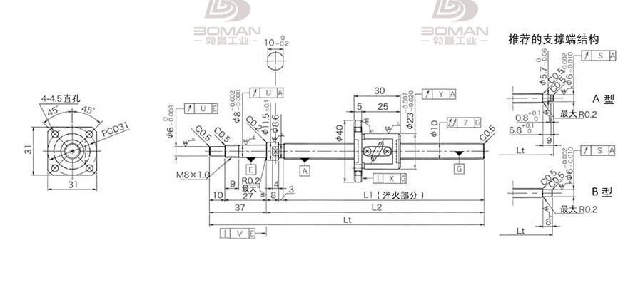 KURODA GP1002DS-EAFR-0210B-C3F 黑田精工丝杆价格表
