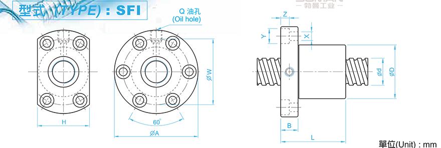 TBI SFI05010-4 tbi滚珠丝杆设计图