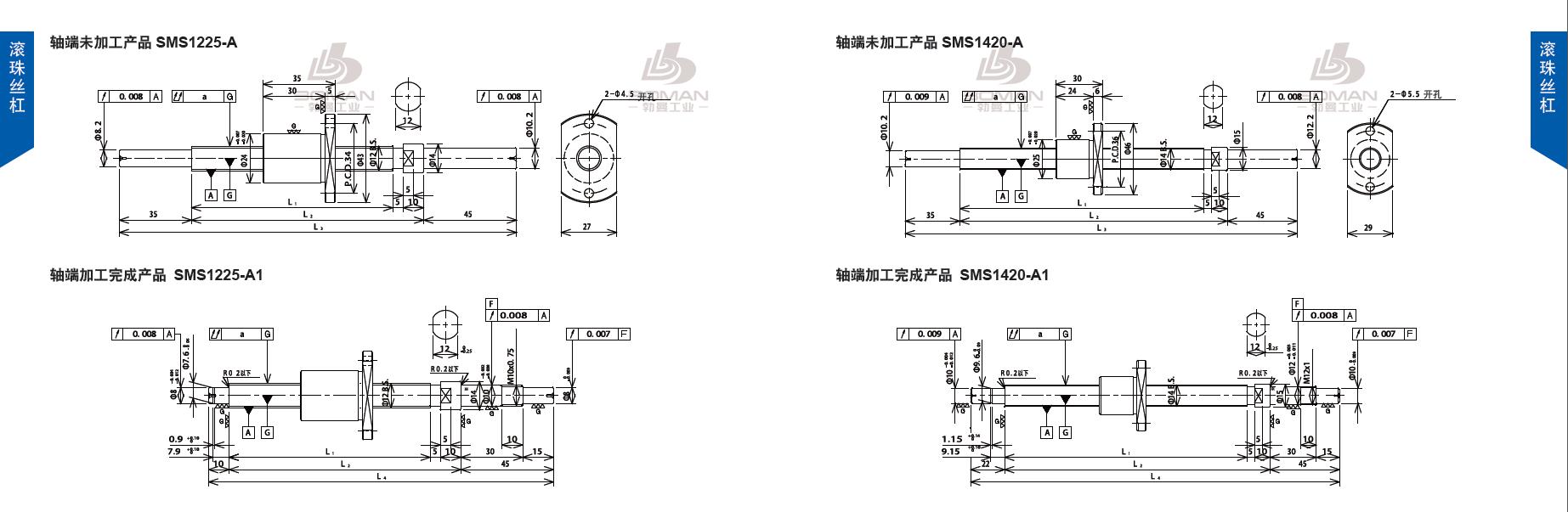 TSUBAKI SMS1420-360C3-A tsubaki数控滚珠丝杆型号